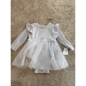 12 months Gray Dress onesie